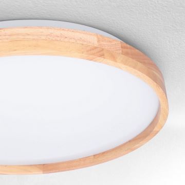 Brilagi - LED Dimmable ceiling light ALSON LED/48W/230V 3000-6500K oak d. 39,5 cm + remote control