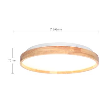 Brilagi - LED Dimmable ceiling light ALSON LED/48W/230V 3000-6500K oak d. 39,5 cm + remote control