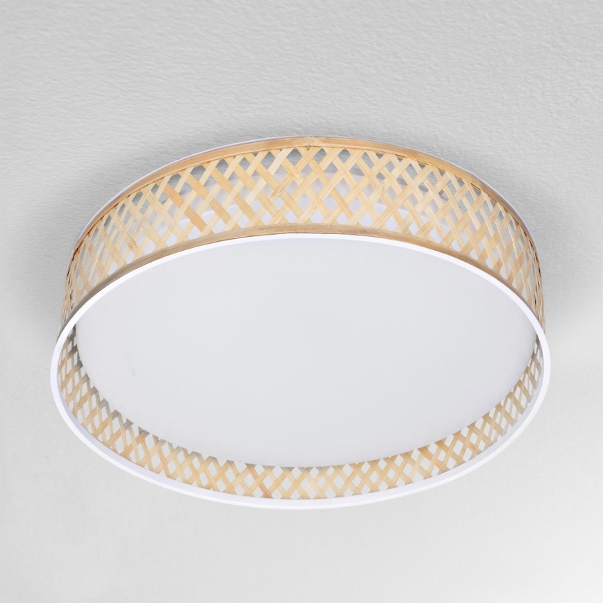 Brilagi - LED Dimmable ceiling light CAMILA LED/48W/230V 3000-6500K bamboo d. 40 cm + remote control