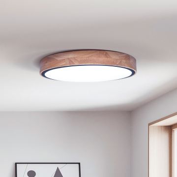 Brilagi - LED Dimmable ceiling light GLORIA LED/48W/230V 3000-6500K oak d. 40 cm + remote control