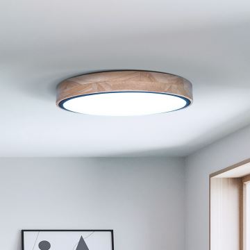 Brilagi - LED Dimmable ceiling light GLORIA LED/48W/230V 3000-6500K oak d. 40 cm + remote control