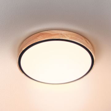 Brilagi - LED Dimmable ceiling light GLORIA LED/48W/230V 3000-6500K oak d. 40 cm + remote control