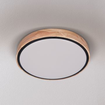 Brilagi - LED Dimmable ceiling light GLORIA LED/48W/230V 3000-6500K oak d. 40 cm + remote control