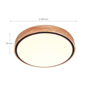 Brilagi - LED Dimmable ceiling light GLORIA LED/48W/230V 3000-6500K oak d. 40 cm + remote control