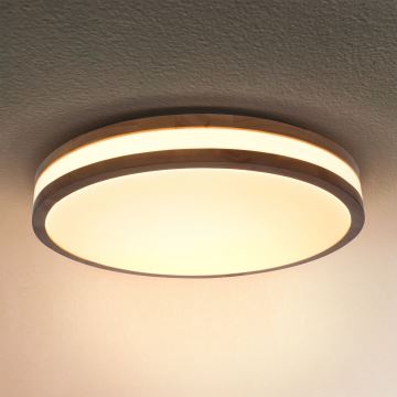 Brilagi - LED Dimmable ceiling light MOLINA LED/48W/230V 3000-6500K oak d. 38 cm + remote control