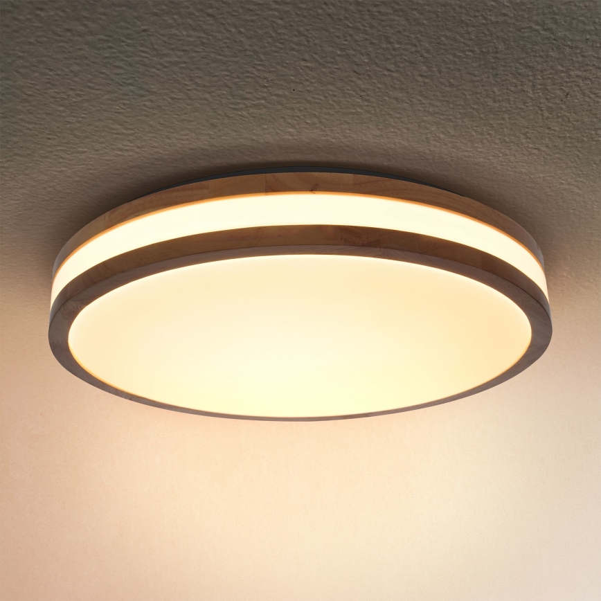 Brilagi - LED Dimmable ceiling light MOLINA LED/48W/230V 3000-6500K oak d. 38 cm + remote control