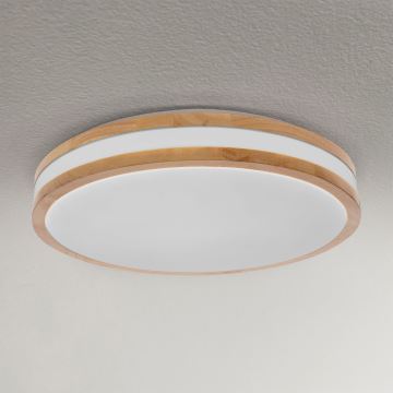 Brilagi - LED Dimmable ceiling light MOLINA LED/48W/230V 3000-6500K oak d. 38 cm + remote control