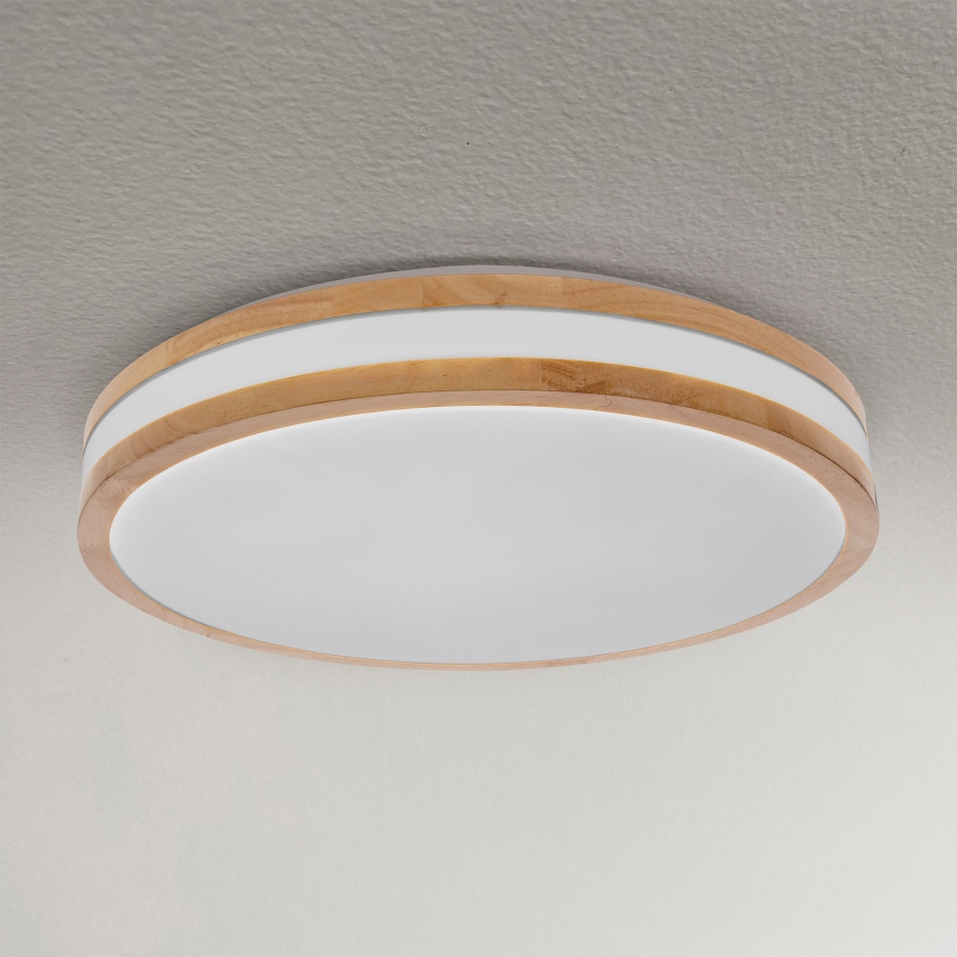 Brilagi - LED Dimmable ceiling light MOLINA LED/48W/230V 3000-6500K oak d. 38 cm + remote control