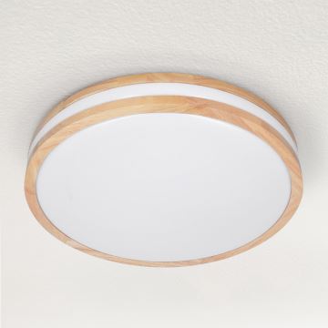 Brilagi - LED Dimmable ceiling light MOLINA LED/48W/230V 3000-6500K oak d. 38 cm + remote control