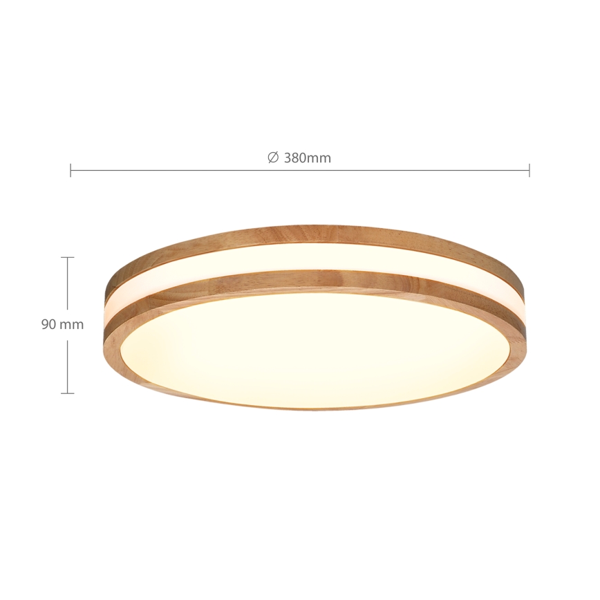 Brilagi - LED Dimmable ceiling light MOLINA LED/48W/230V 3000-6500K oak d. 38 cm + remote control