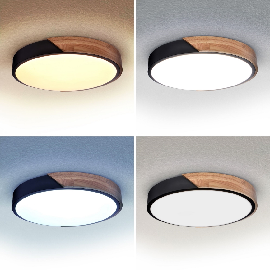 Brilagi - LED Dimmable ceiling light PILANA LED/48W/230V 3000-6500K oak d. 40 cm + remote control