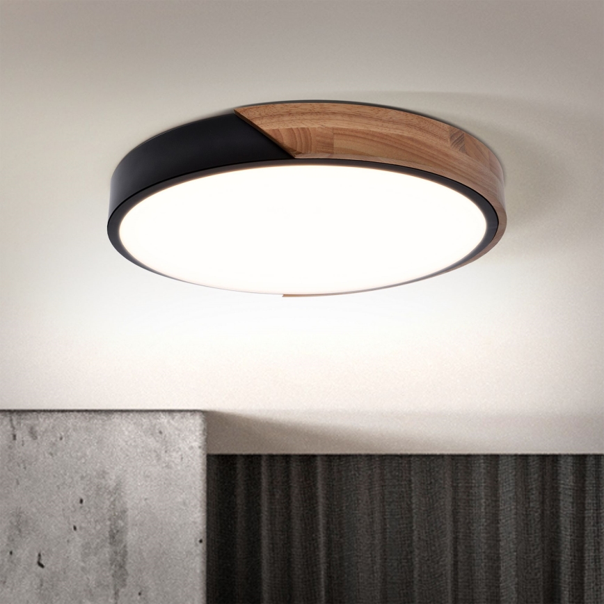 Brilagi - LED Dimmable ceiling light PILANA LED/48W/230V 3000-6500K oak d. 40 cm + remote control