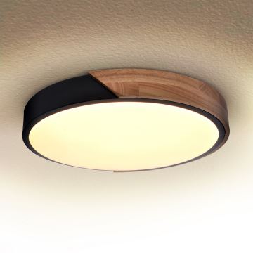 Brilagi - LED Dimmable ceiling light PILANA LED/48W/230V 3000-6500K oak d. 40 cm + remote control