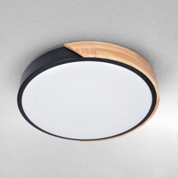 Brilagi - LED Dimmable ceiling light PILANA LED/48W/230V 3000-6500K oak d. 40 cm + remote control