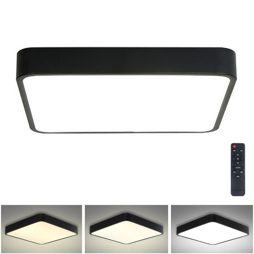 Brilagi - LED Dimmable ceiling light POOL LED/36W/230V 3000-6000K 40x40 cm black + remote control