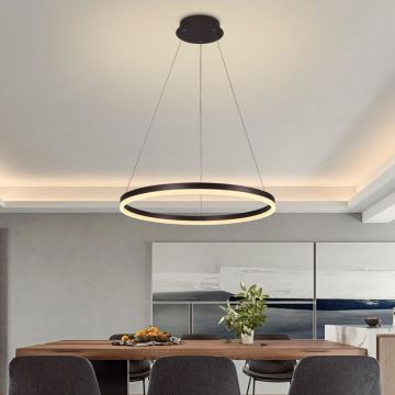 Brilagi - LED Dimmable chandelier on a string CIRCLE LED/42W/230V 3000-6500K brown + remote control