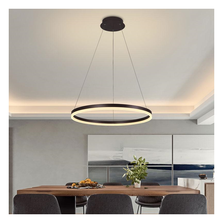 Brilagi - LED Dimmable chandelier on a string CIRCLE LED/42W/230V 3000-6500K brown + remote control