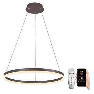 Brilagi - LED Dimmable chandelier on a string CIRCLE LED/42W/230V 3000-6500K brown + remote control