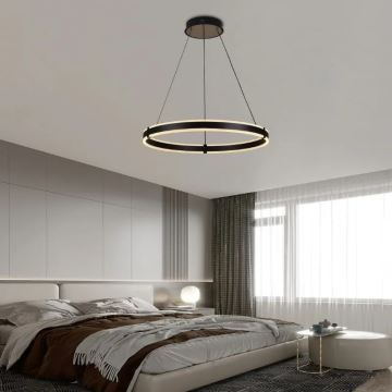 Brilagi - LED Dimmable chandelier on a string CIRCLE LED/85W/230V 3000-6500K black + remote control