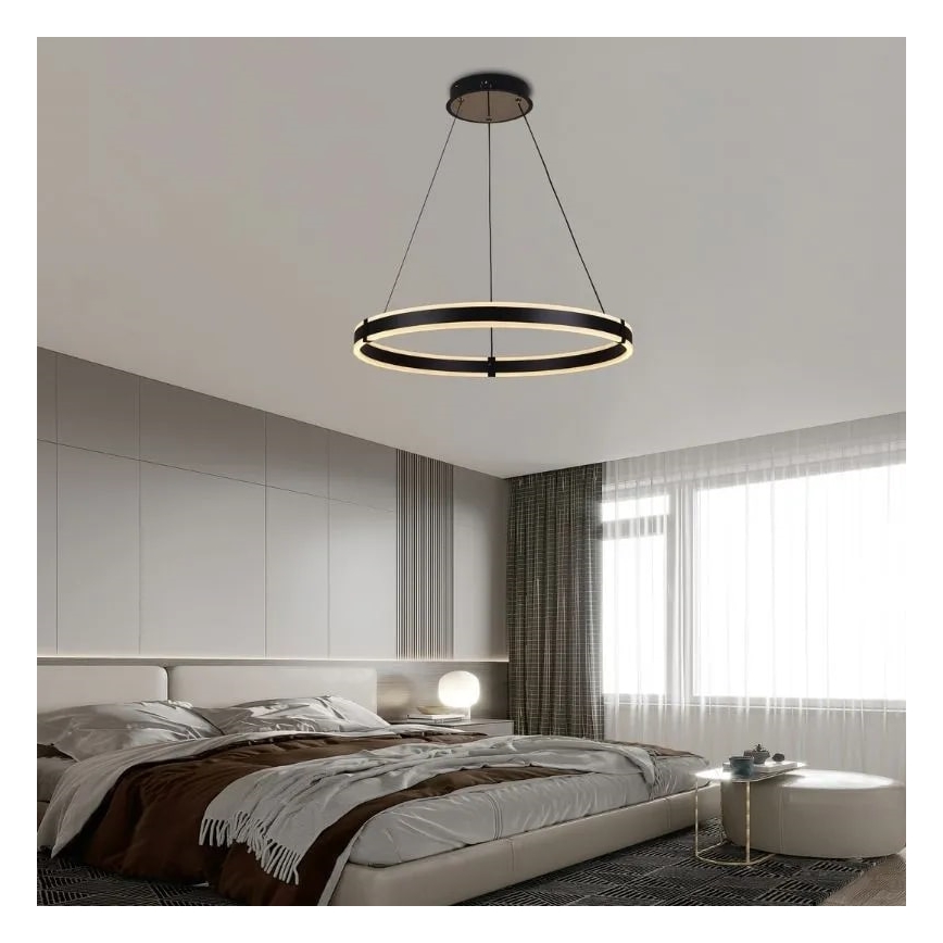 Brilagi - LED Dimmable chandelier on a string CIRCLE LED/85W/230V 3000-6500K black + remote control