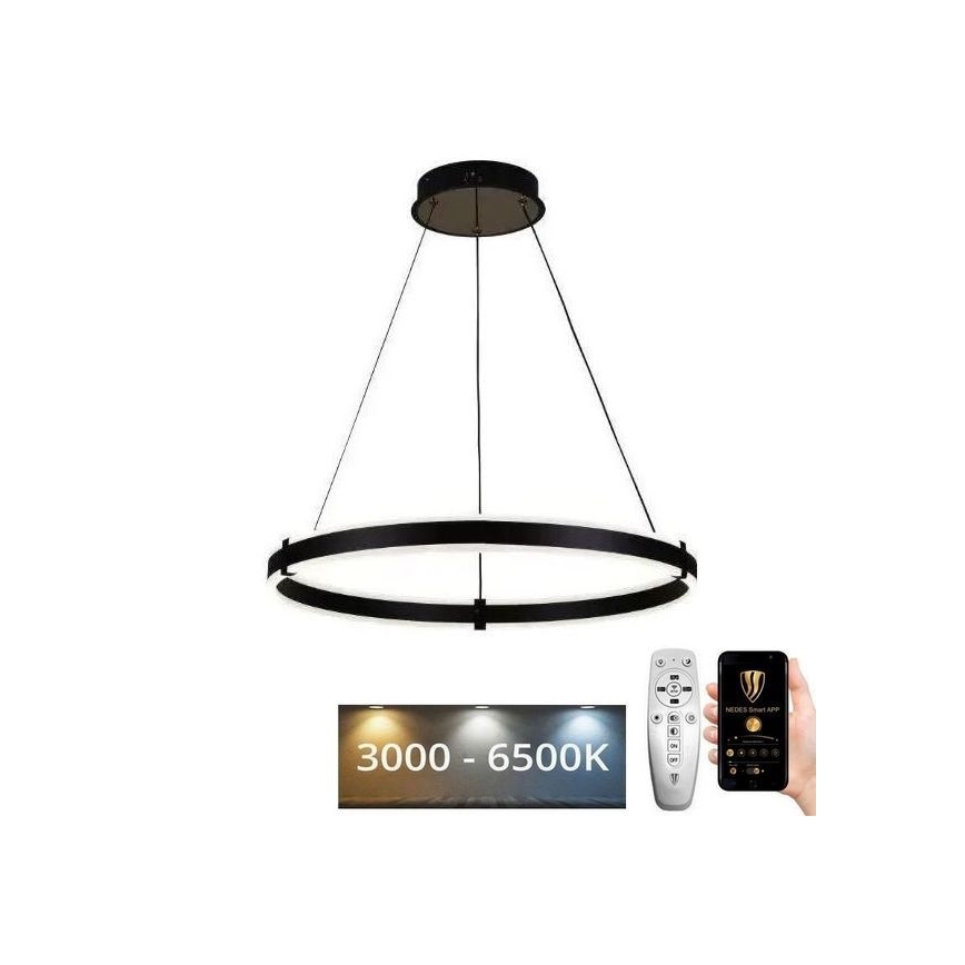 Brilagi - LED Dimmable chandelier on a string CIRCLE LED/85W/230V 3000-6500K black + remote control