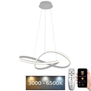 Brilagi - LED Dimmable chandelier on a string COSMOWAVE LED/70W/230V 3000-6500K silver + remote control