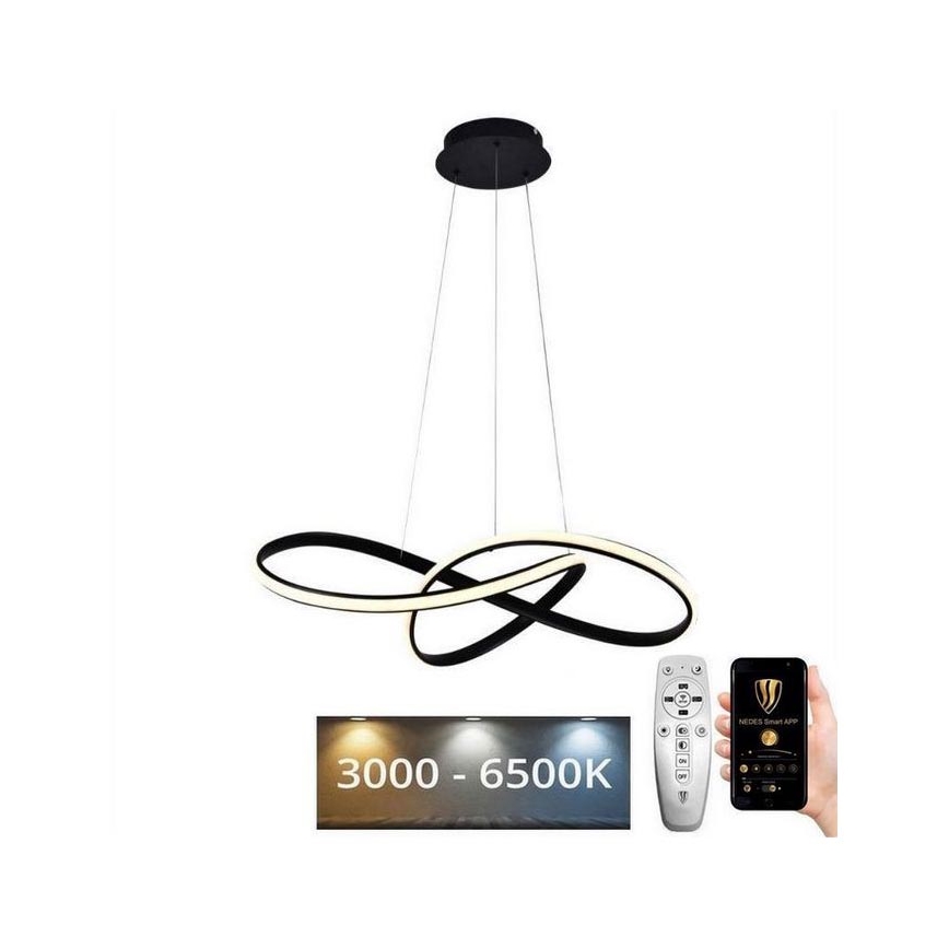 Brilagi - LED Dimmable chandelier on a string COSMOWAVE LED/70W/230V black + remote control