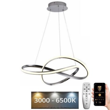 Brilagi - LED Dimmable chandelier on a string COSMOWAVE LED/70W/230V chrome + remote control