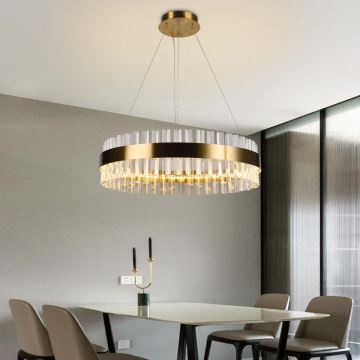 Brilagi - LED Dimmable crystal chandelier on a string HALO LED/40W/230V + remote control