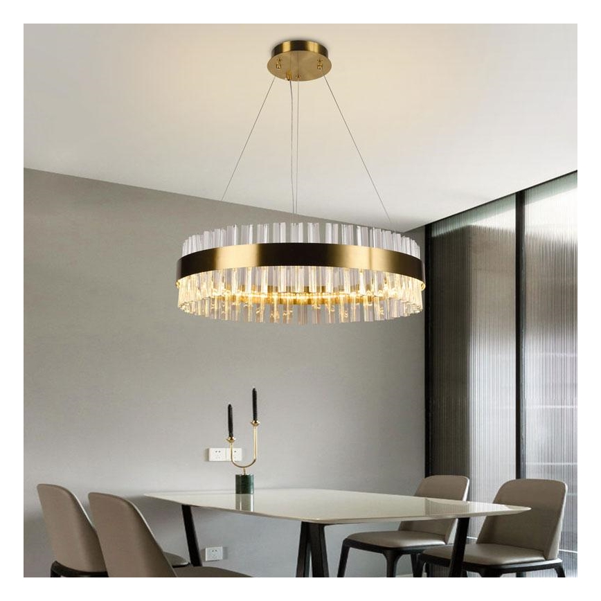 Brilagi - LED Dimmable crystal chandelier on a string HALO LED/40W/230V + remote control