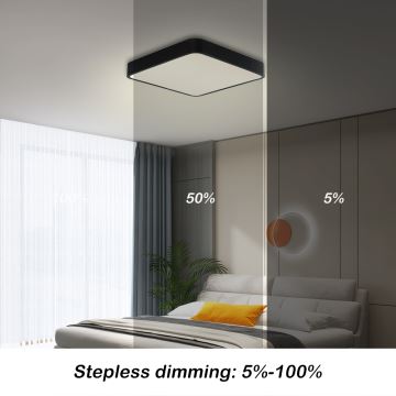 Brilagi - LED Dimmable ceiling light POOL LED/36W/230V 3000-6000K 40x40 cm black + remote control