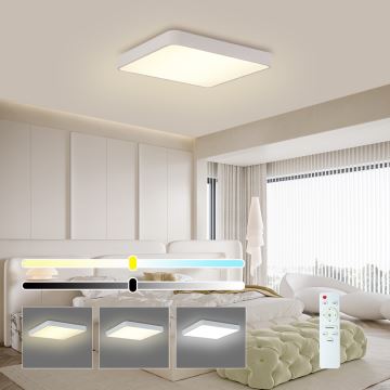 Brilagi - LED Dimmable ceiling light POOL LED/36W/230V 3000-6000K 40x40 cm white + remote control