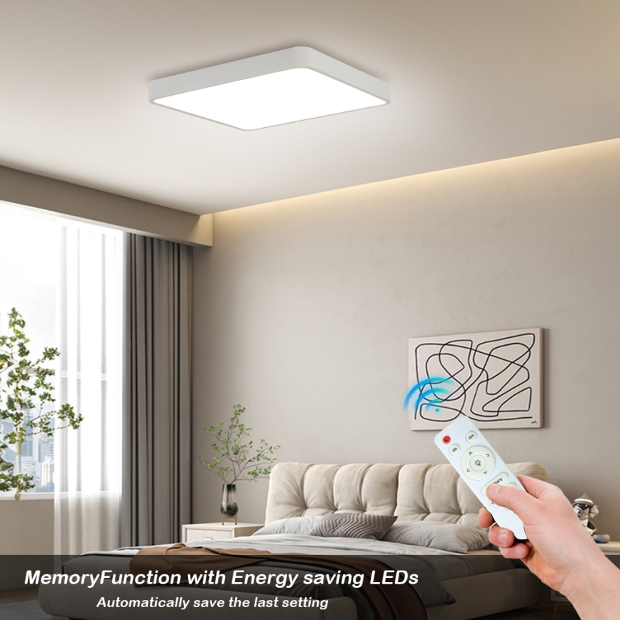 Brilagi - LED Dimmable ceiling light POOL LED/36W/230V 3000-6000K 40x40 cm white + remote control