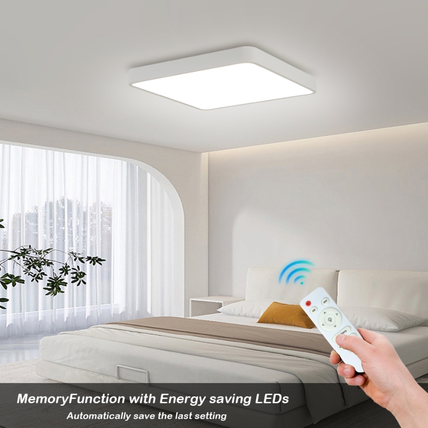 Brilagi - LED Dimmable ceiling light POOL LED/48W/230V 3000-6000K 50x50 cm white + remote control