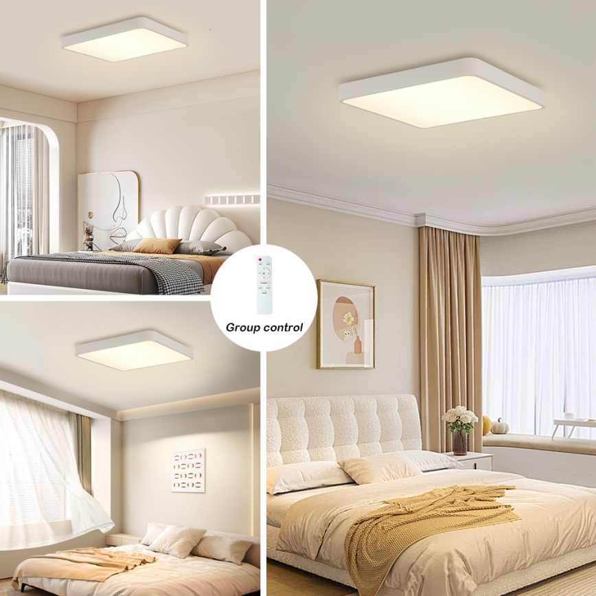 Brilagi - LED Dimmable ceiling light POOL LED/48W/230V 3000-6000K 50x50 cm white + remote control