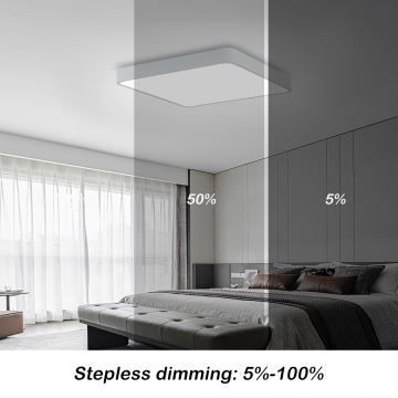 Brilagi - LED Dimmable ceiling light POOL LED/48W/230V 3000-6000K 50x50 cm white + remote control