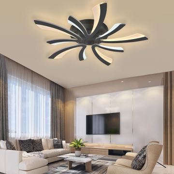 Brilagi - LED Dimmable surface-mounted chandelier TWIST LED/55W/230V 3000-6500K anthracite + remote control