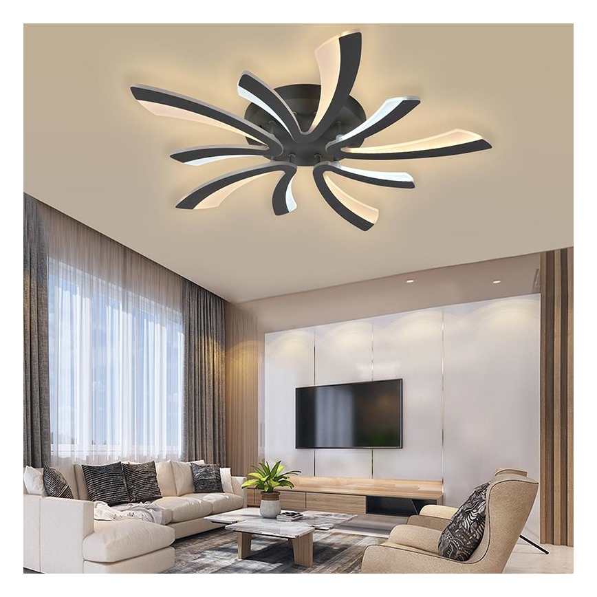 Brilagi - LED Dimmable surface-mounted chandelier TWIST LED/55W/230V 3000-6500K anthracite + remote control