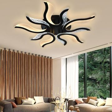 Brilagi - LED Dimmable surface-mounted chandelier TWIST LED/65W/230V 3000-6500K black + remote control