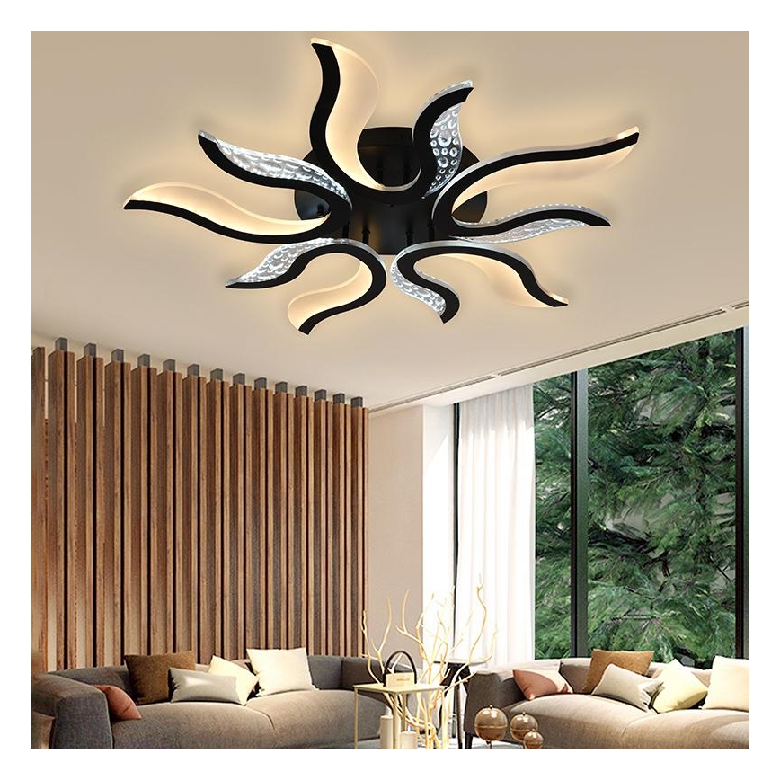 Brilagi - LED Dimmable surface-mounted chandelier TWIST LED/65W/230V 3000-6500K black + remote control