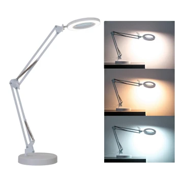 Brilagi - LED Dimmable table lamp with a magnifying glass LENS LED/12W/5V 3000/4200/6000K white