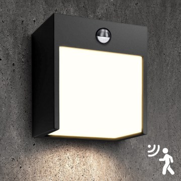 Brilagi - LED Outdoor wall light with a sensor TERNI LED/12W/230V black IP44