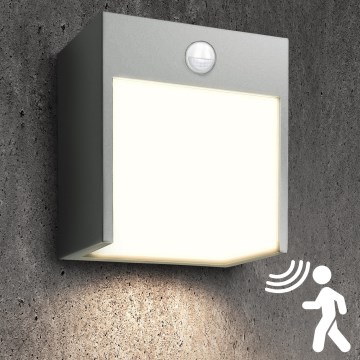 Brilagi - LED Outdoor wall light with a sensor TERNI LED/12W/230V grey IP44