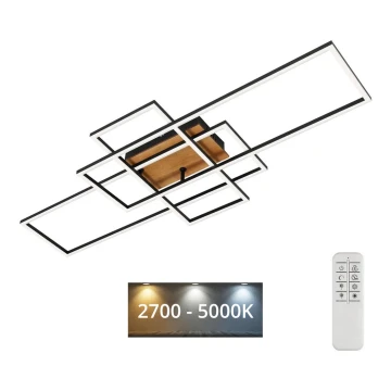 Brilo - LED Dimmable surface-mounted chandelier FRAME LED/51W/230V 2700-5000K black/brown + remote control