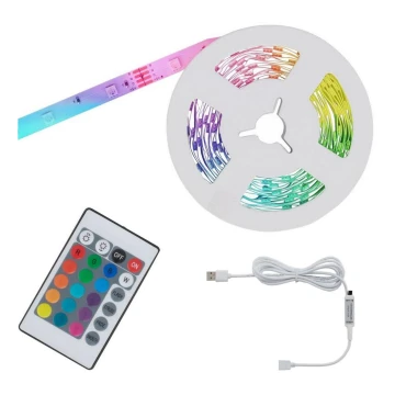 Brilo - LED RGB Dimmable strip 6,6m LED/6W/USB + remote control