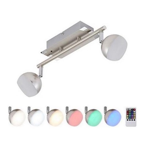 Briloner 2040-022 - LED RGB Dimmable spotlight 2xLED/3,3W/230V + remote control