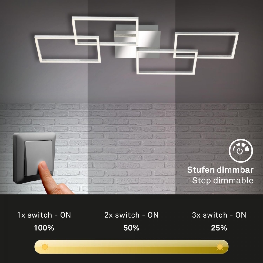 Briloner 3091-018 - LED Dimmable ceiling light FRAME LED/30W/230V chrome