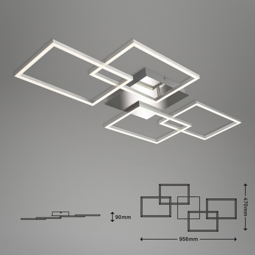 Briloner 3091-018 - LED Dimmable ceiling light FRAME LED/30W/230V chrome