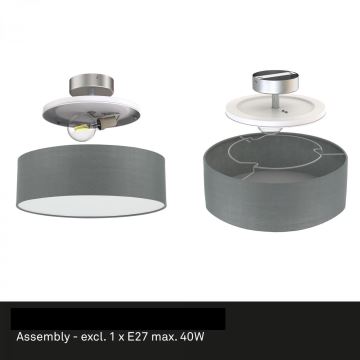 Briloner 3375-024 - Ceiling light 1xE27/40W/230V d. 30 cm grey