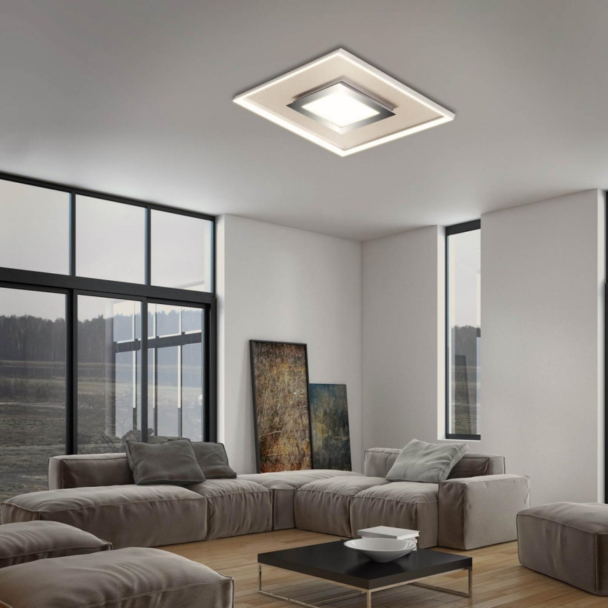 Briloner 3641-012 - LED Dimmable ceiling light FRAME LED/30W/230V 2700-6500K chrome + remote control